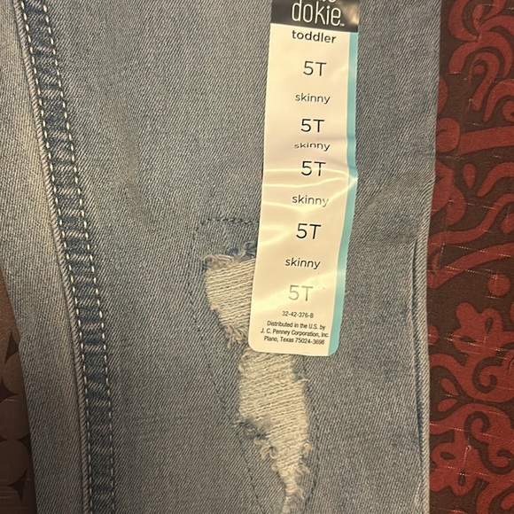 Okie Dokie Light Toddler Girls Adjustable Waistband Leg Skinny Fit Jean Size 5T - Picture 13 of 14